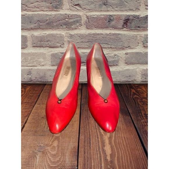Vintage Gucci Shoes Red Size 39.5 B - Picture 1 of 11